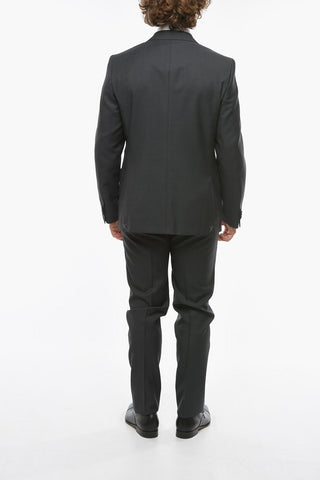 CC COLLECTION 2 Button RIGHT Jacquard Virgin Wool Suit with Flap Pockets