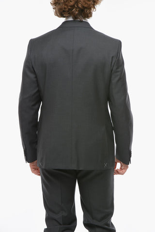 CC COLLECTION 2 Button RIGHT Jacquard Virgin Wool Suit with Flap Pockets