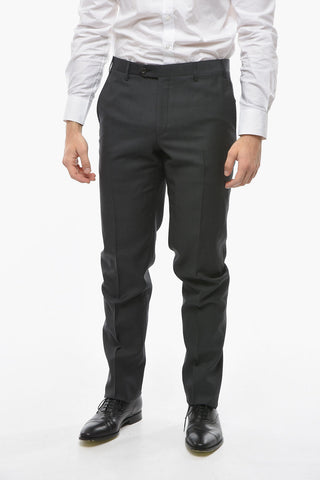 CC COLLECTION 2 Button RIGHT Jacquard Virgin Wool Suit with Flap Pockets