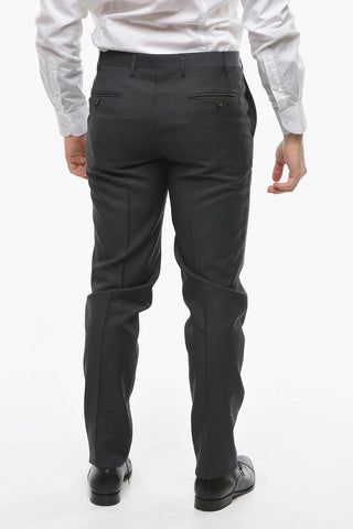 CC COLLECTION 2 Button RIGHT Jacquard Virgin Wool Suit with Flap Pockets