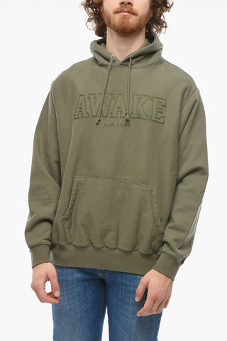 Logo Embroidered Brushed Cotton Hoodie