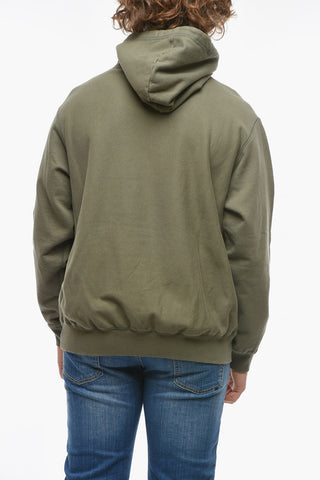 Logo Embroidered Brushed Cotton Hoodie