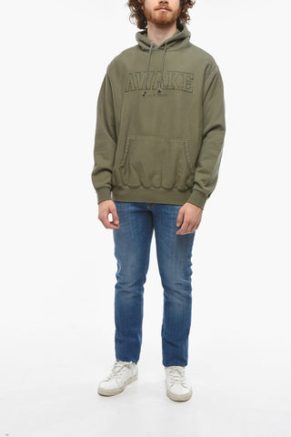 Logo Embroidered Brushed Cotton Hoodie