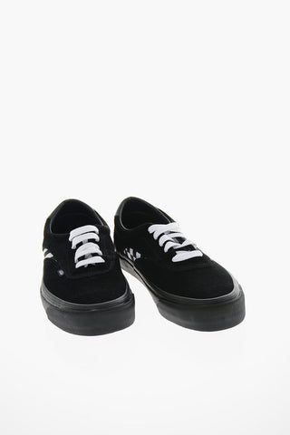 Leather ACER NI SP Sneakers with Canvas Checkerboard Details