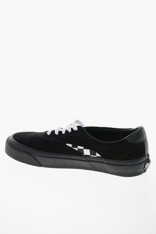 Leather ACER NI SP Sneakers with Canvas Checkerboard Details