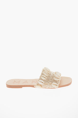 Crochet Sandals with Shell Embellishment