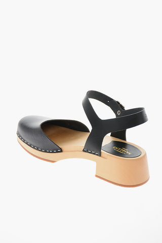Leather NEW COVERED Mary Jane Sandals with Strap Closure 5cm