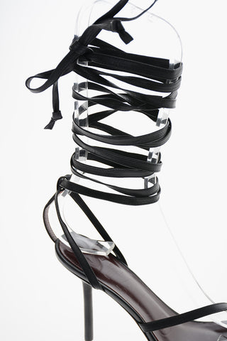 Leather NICOLA Gladiator Sandals with Straps to Wrap at the Leg 11cm