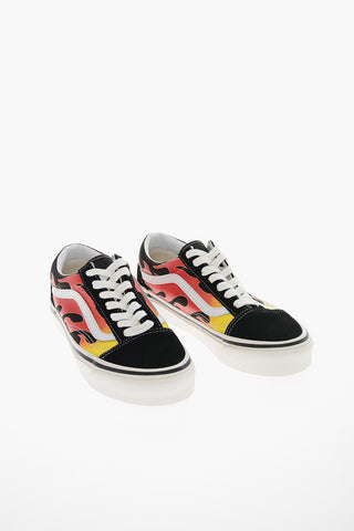 ANAHEIM FACTORY Sneakers OLD SKOOL 36 in Pelle e Tessuto con Stampa Fiamme