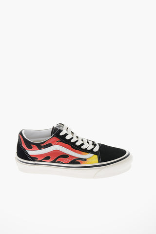 ANAHEIM FACTORY Sneakers OLD SKOOL 36 in Pelle e Tessuto con Stampa Fiamme