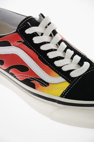 ANAHEIM FACTORY Sneakers OLD SKOOL 36 in Pelle e Tessuto con Stampa Fiamme