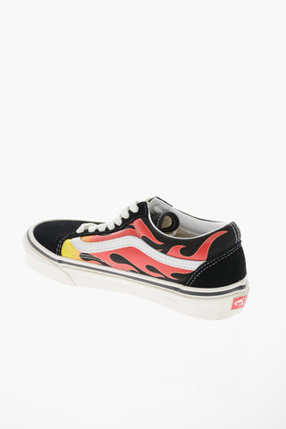 ANAHEIM FACTORY Sneakers OLD SKOOL 36 in Pelle e Tessuto con Stampa Fiamme