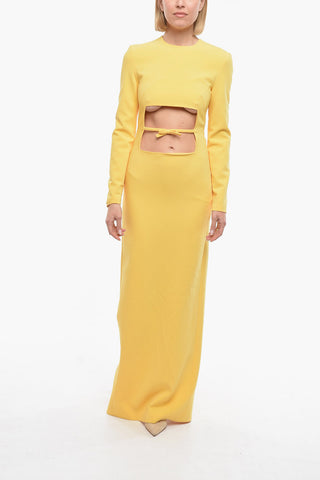 Maxi Dress Attillato con Dettaglio Cut-Out e Spacco Sul Retro
