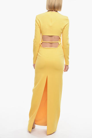 Maxi Dress Attillato con Dettaglio Cut-Out e Spacco Sul Retro