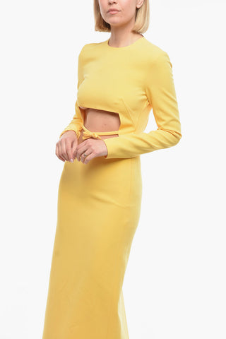 Maxi Dress Attillato con Dettaglio Cut-Out e Spacco Sul Retro