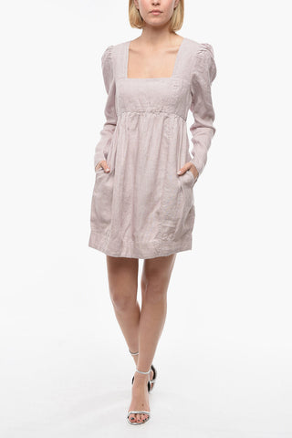 Hemp Mini Dress with  Leg-O-Mutton Sleeve