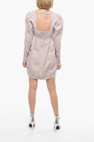 Hemp Mini Dress with  Leg-O-Mutton Sleeve