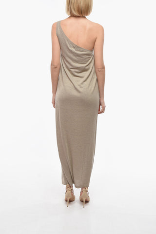 Silk and Cashmere RICHARD One-Shoulder Maxi Dress with Rib Details