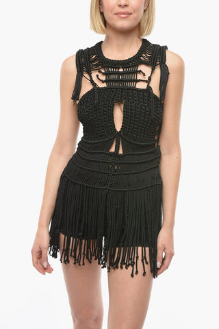 hand crafted mini dress with Golden Details