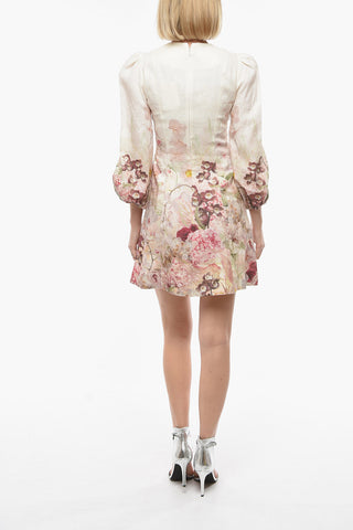 Floral Patterned Flax DANCER HUMMINGBIRD Dress with Cut-Out Detail
