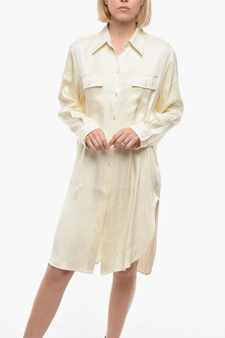 Silk-twill ESIKA Oversized Shirt with Double Breast-pocket