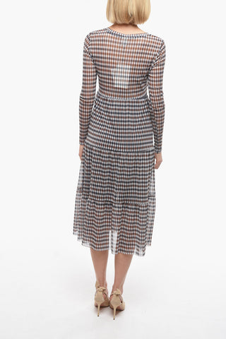 Sheer Bottom Checked JULIANNE Dress