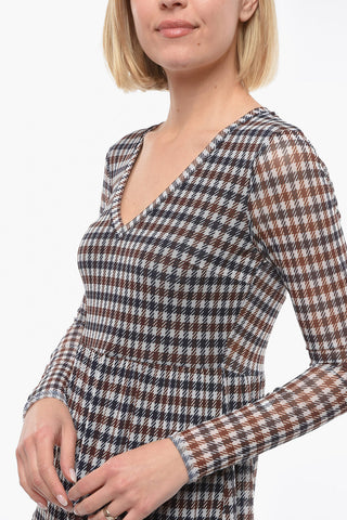 Sheer Bottom Checked JULIANNE Dress