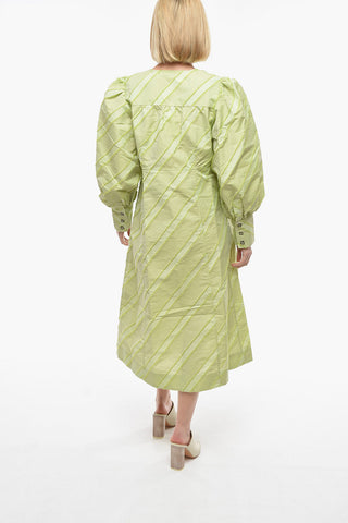 Double Breasted Maxi Dress with Leg-O-Mutton Sleeve