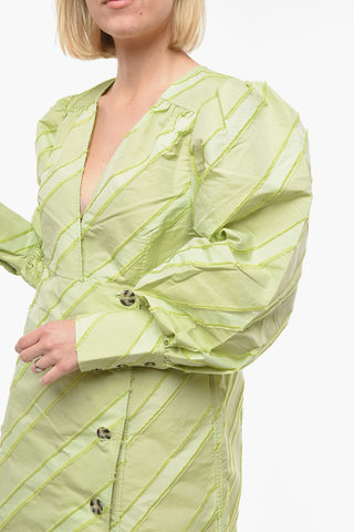 Double Breasted Maxi Dress with Leg-O-Mutton Sleeve