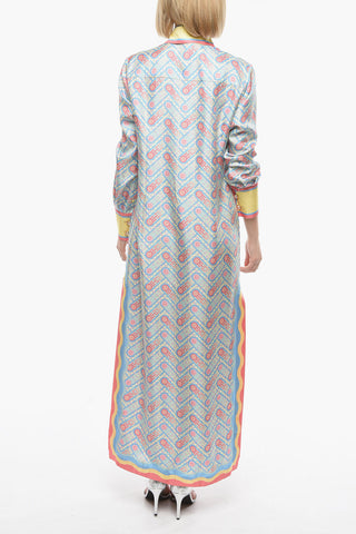 Silk Logo All-Over Printed Shirt Dress