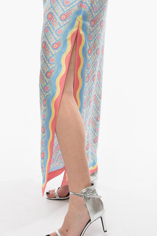 Silk Logo All-Over Printed Shirt Dress