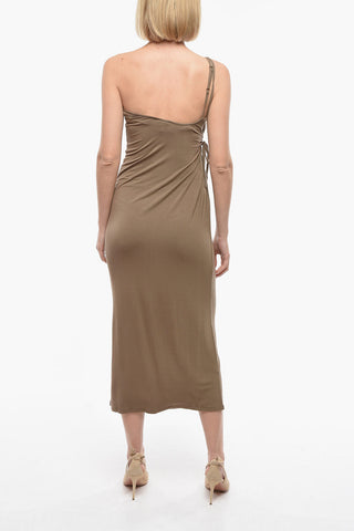 One-Shoulder Bodycon BLUE Dress with Side Cut-Out Detail