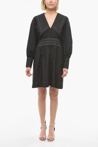 Organic Cotton Shirtdress with Maxi Collar