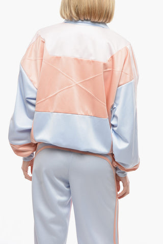 Colorblock-jersey Zip-up Sweatshirt