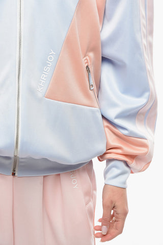 Colorblock-jersey Zip-up Sweatshirt