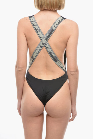 One-piece Swimsuit with Cross Straps on the Back