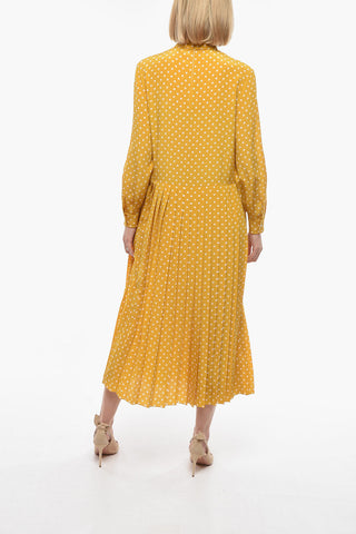 Maxi Tie Dress a Pois in Seta