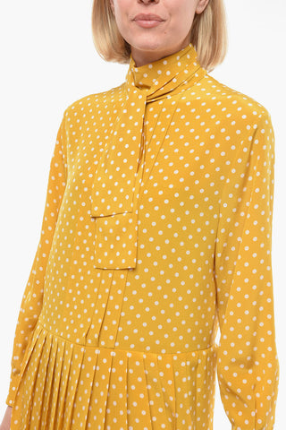 Maxi Tie Dress a Pois in Seta