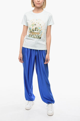 SEE Crew-neck T-shirt with Multicolored Logo Print