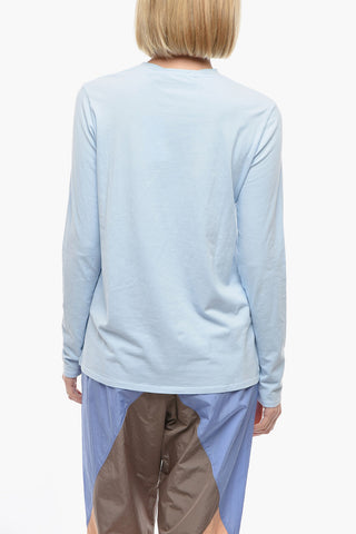 WHITE LABEL Longsleeve Oversized T-shirt with Logo Lettering