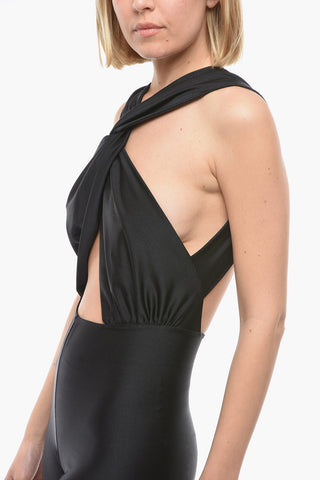 Cross Top Jumpsuit with Open Back