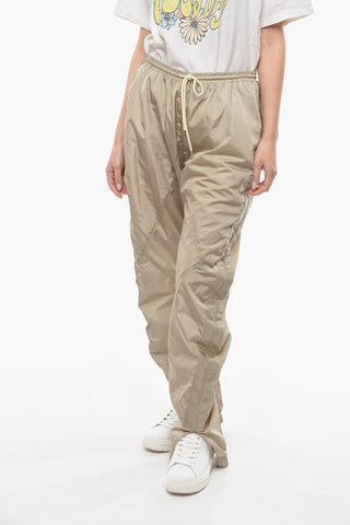 Pantaloni Jogger in Nylon con Dettaglio Arricciato ai Lati