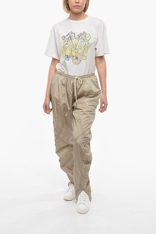 Pantaloni Jogger in Nylon con Dettaglio Arricciato ai Lati
