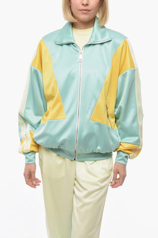 Colorblock-jersey Zip-up Sweatshirt