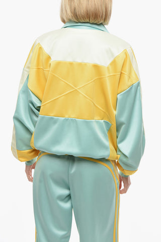 Colorblock-jersey Zip-up Sweatshirt