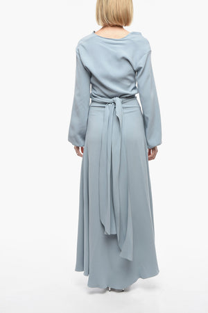 Maxi-Wickelkleid mit Gürtel