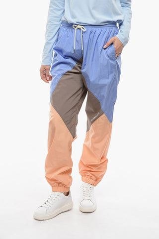 Colorblock Nylon Joggers with Ankle Zip