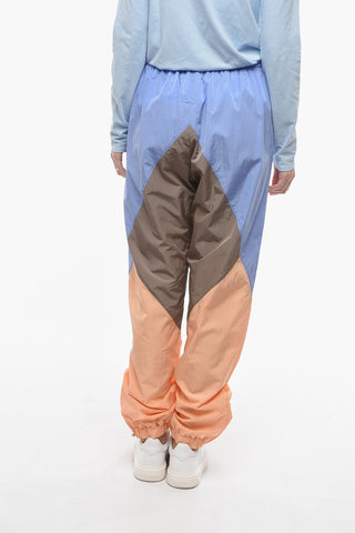 Colorblock Nylon Joggers with Ankle Zip