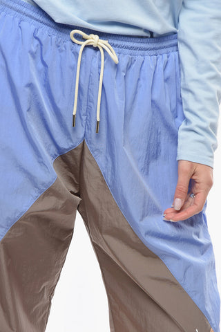 Colorblock Nylon Joggers with Ankle Zip
