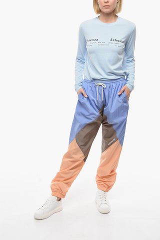 Colorblock Nylon Joggers with Ankle Zip